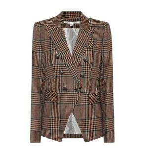 Veronica Beard Plaid Double-Breasted wool Blazer